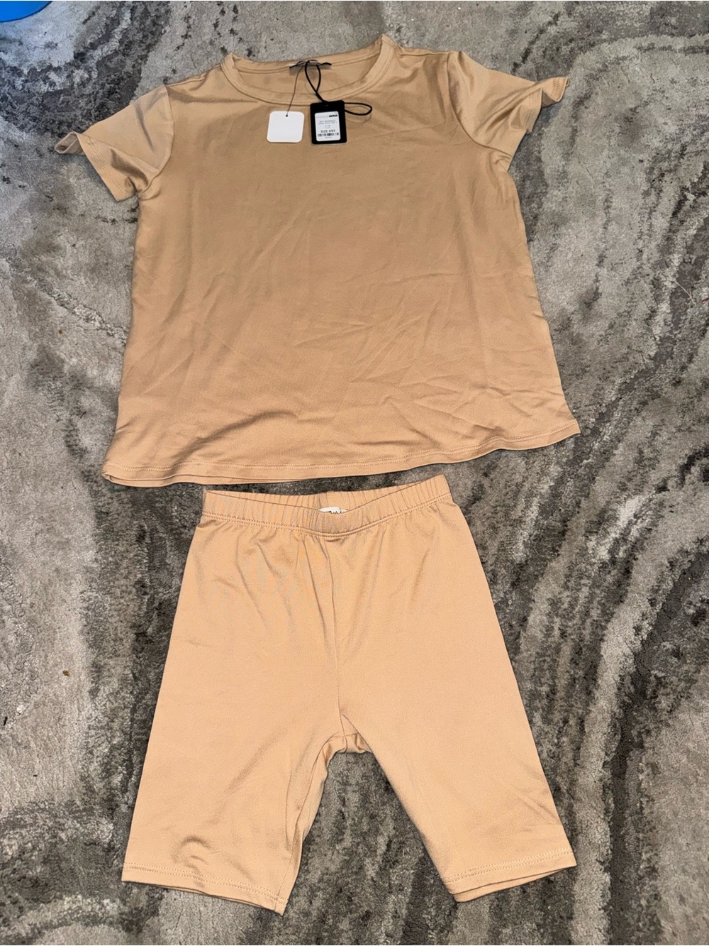 Fashion Nova Kids Camel Beige Short Sleeve Set